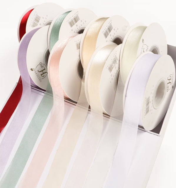 Лента декоративная Радужное сияние 25мм/20ярд красная