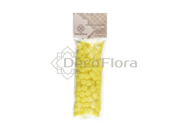 Помпоны для творчества d1,5см жёлтые