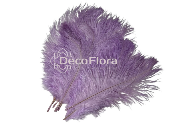 Перо Страуса 15-20см сиреневое (10 штук)