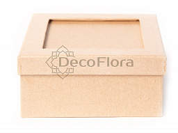 Коробка из картона  квадратная с рамкой 14*14*7см 